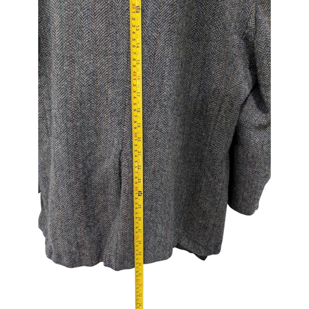 Vintage Andover 100% Virgin Wool Mens Dark Grey Herringbone Blazer Size 50 - Picture 10 of 11